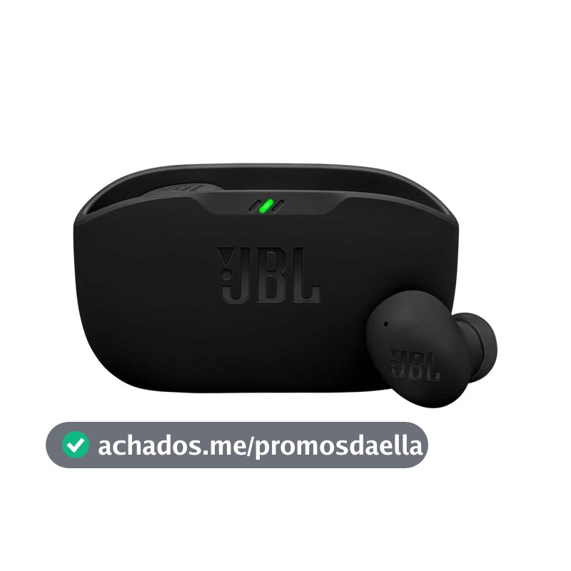 Fone de Ouvido Sem Fio, JBL, Bluetooth, Wave Buds 2, Intra Auricular, Sem Fio, Resistente À Água e Poeira - Preto