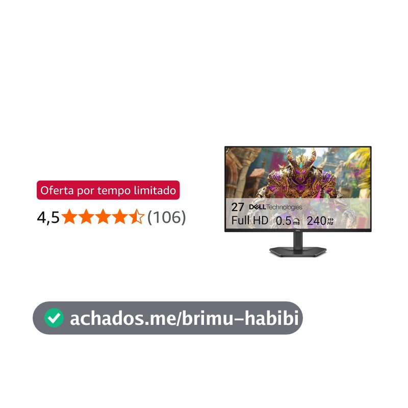 Monitor Dell 27", Full Hd (1920 x 1080), 240 Hz, Ips, Se2726hg