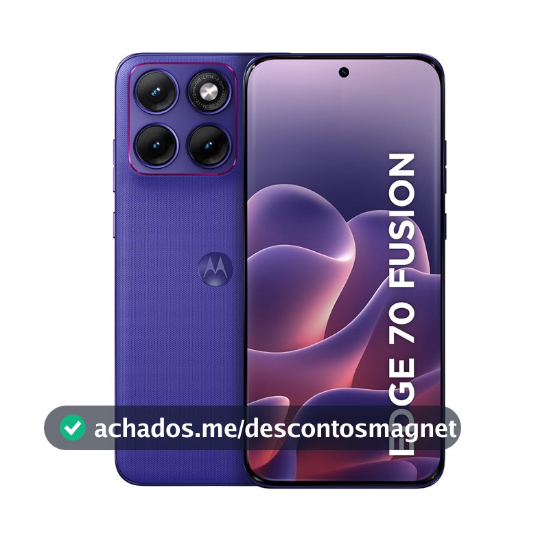 Smartphone Motorola Edge 70 Fusion 5G - 256GB 8GB RAM + 16GB RAM Boost, camera 50MP Sony Lytia 710, Tela 1.5K extreme Amoled 144hz - Roxo