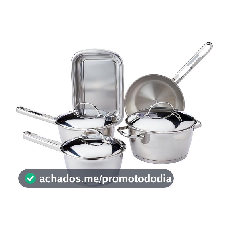 Jogo de Panelas em Aço Inox 5 peças Allegra Tramontina