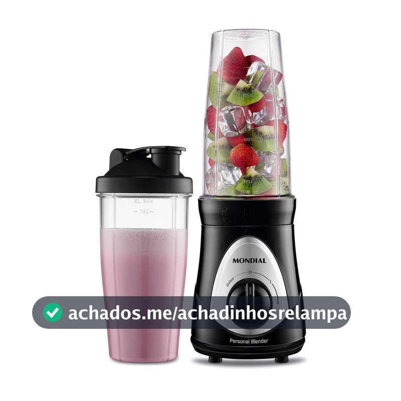 MONDIAL Personal Blender 220V, Preto/Cinza - DG-01