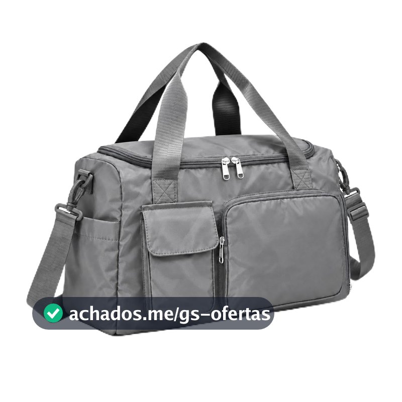 Bolsa Academia Viagem Feminina Multifuncional com Compartimento para Tênis, Bolso Impermeável e Alça para Mala