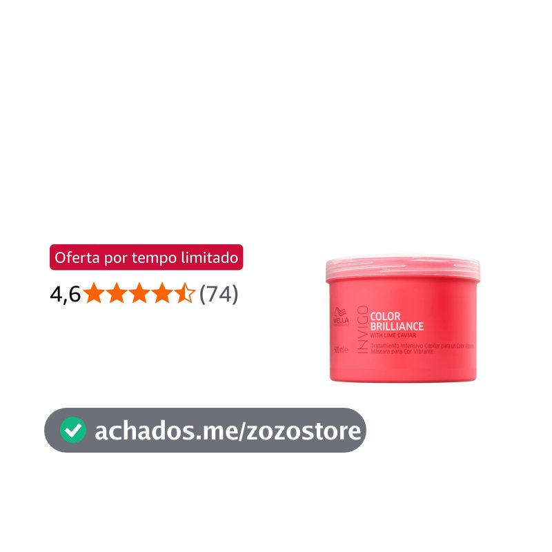 Máscara Capilar Invigo Brilliance 500ml - Wella