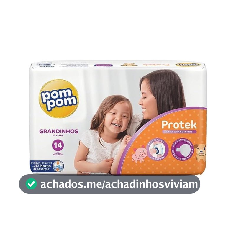 Fralda Pom Pom Protek Grandinhos 14 Unidades