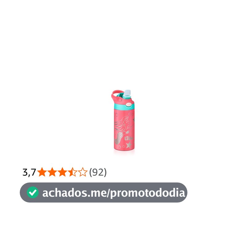 Garrafa Infantil de Inox Sereia com bebedor silicone 350 ml Lillo