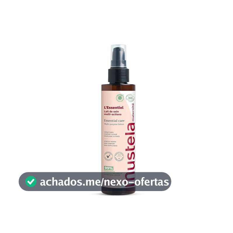 Mustela L’Essentiel Loção Corporal Multifuncional 200ml – Melhora Elasticidade, Firmeza, Previne e Corrige Estrias – com 99% de ingredientes de origem natural - Mustela Maternité