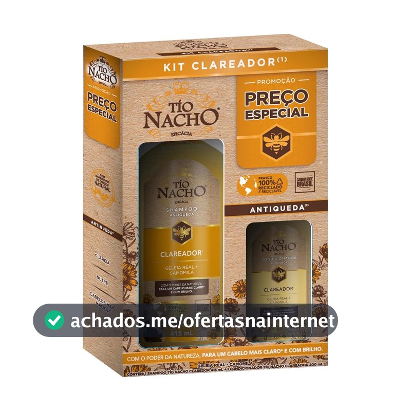 Kit de Shampoo e Condicionador Tío Nacho Clareador, 415ml e 200ml