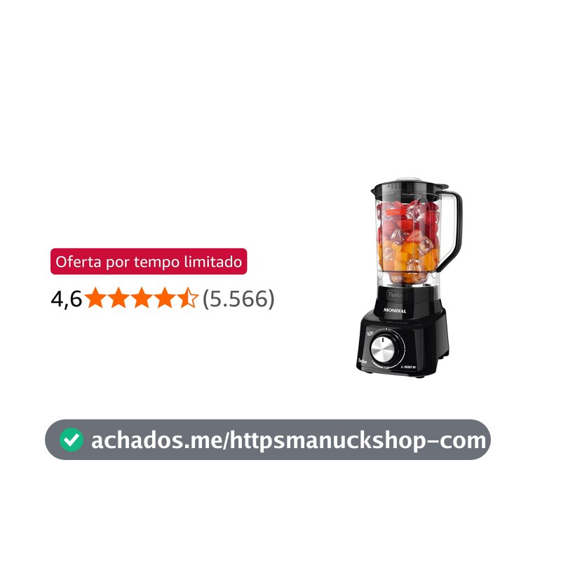 MONDIAL Liquidificador, Turbo L-900W, 110V, Preto, 2,7L - L-900-FB