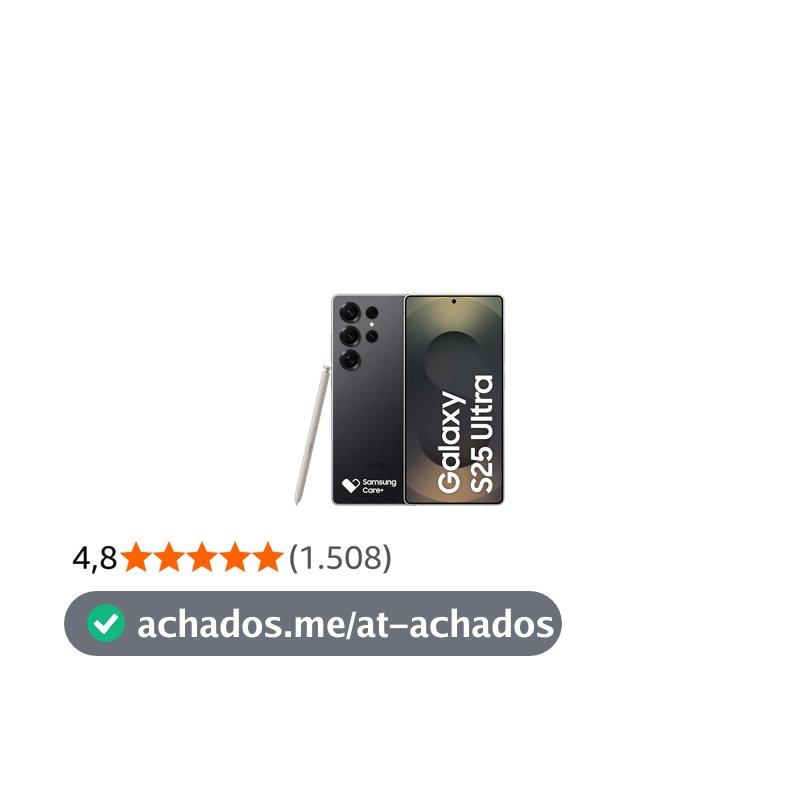 Celular Samsung Galaxy S25 Ultra 5G, 256GB, 12GB RAM, Câmera Quádrupla de 200+50+10+50, Tela Grande de 6.9", Titânio Preto