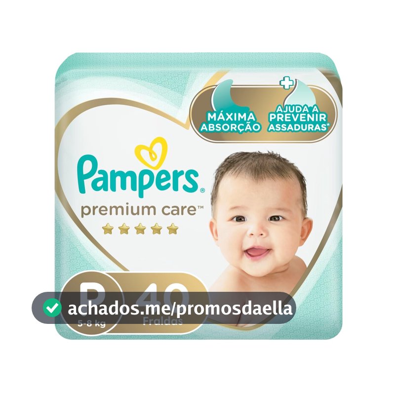 Fralda Pampers Premium Care Tamanho P 40 Unidades