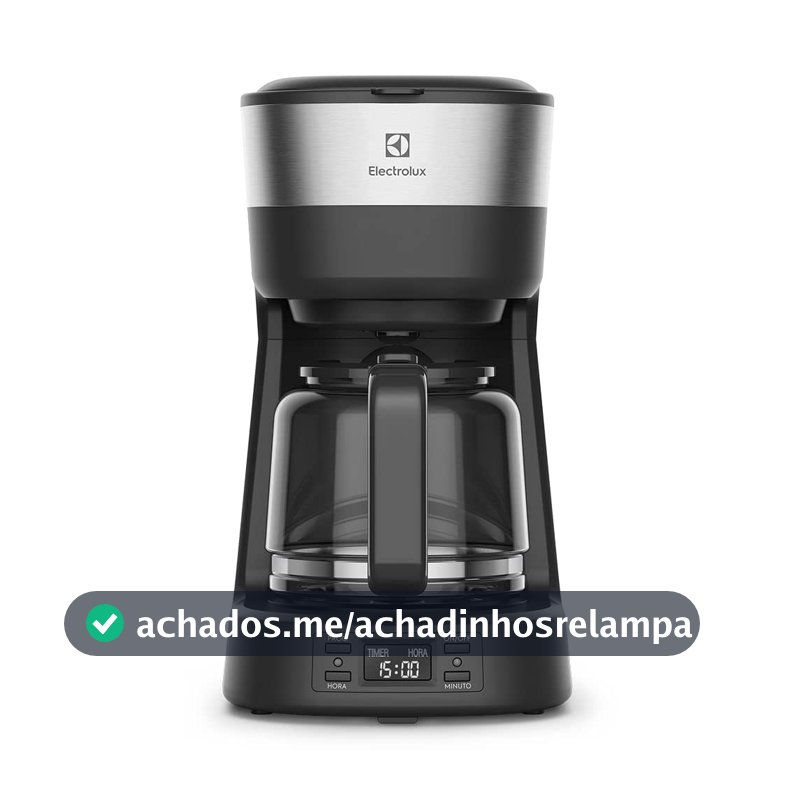 Cafeteira Elétrica Electrolux inox filtro permanente removivel capacidade 1,2L 30 xicaras função timer painel digital desligamento automatico ECM25 127v