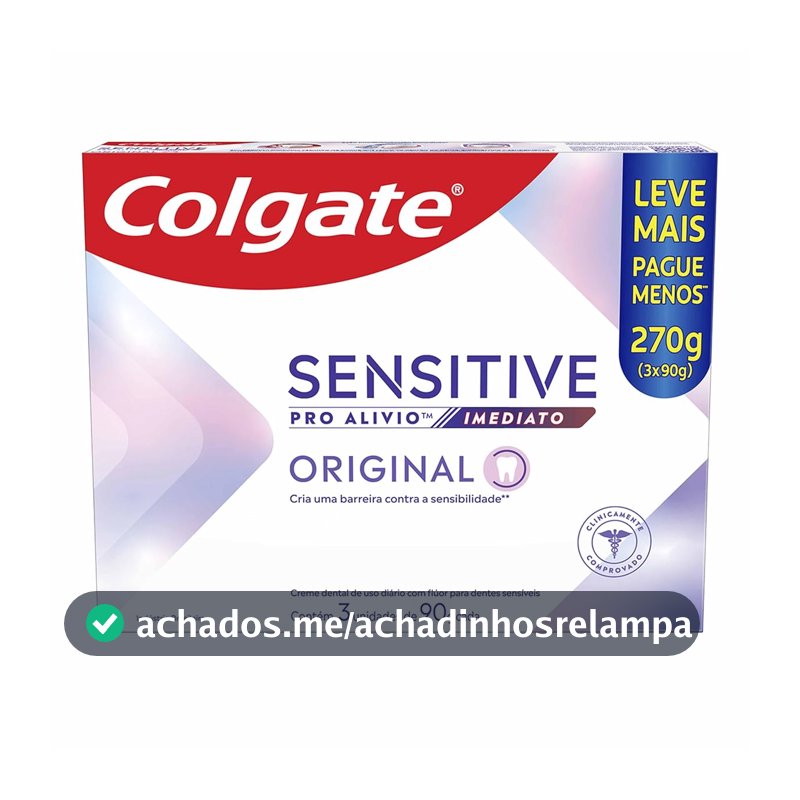 Colgate Sensitive Pro Alívio Imediato Creme Dental, 3x90g
