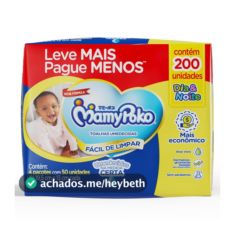 MamyPoko Lenços Umedecidos Dia&Noite 200 Unidades