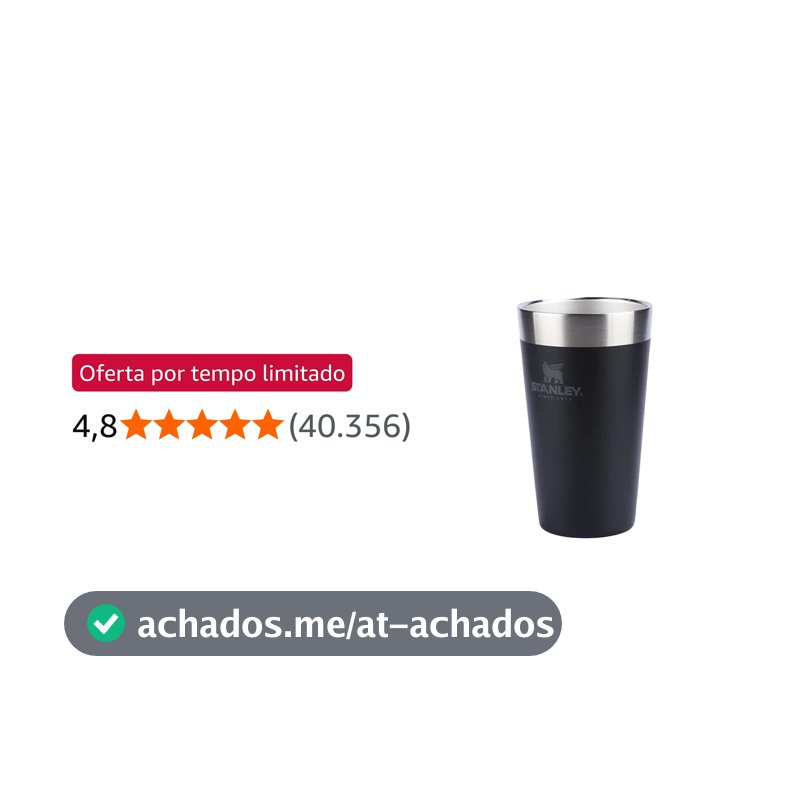 Stanley - Copo de cerveja isolado, copo empilhável Stay Chill de 473 ml, para bebidas quentes ou frias