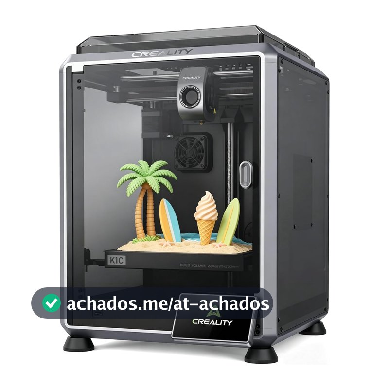 Impressora 3D Creality K1C, nivelamento automático de velocidade rápida de 600 mm/s, impressoras 3D com câmera AI para impressão a 300 °C, impressão 3D em fibra de carbono 220  220  250 mm