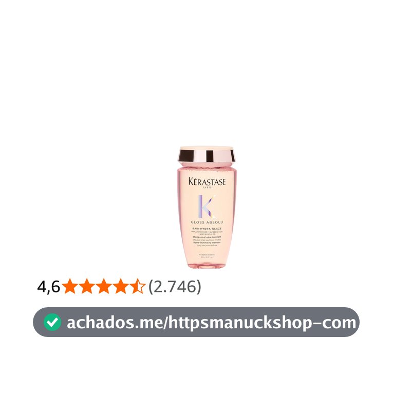 Kérastase, Shampoo Iluminador, Gloss Absolu, Hydra-Glaze, para todos os tipos de cabelos, com ácido hialurônico, ácido glicólico e óleo de rosa silvestre e ação antifrizz, 250ml