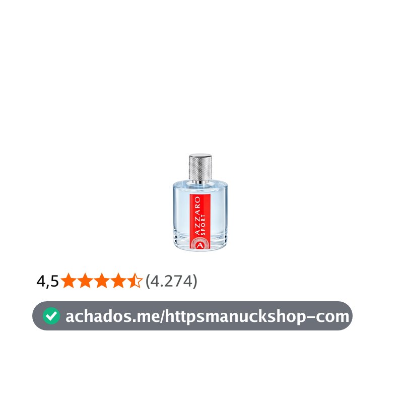 Azzaro, Azzaro Sport, Perfume Masculino, Fragrância Fougère Fresca com Notas de Grapefruit e Sândalo, Eau de Toilette com Fixação Equilibrada, Ideal para Pré-treino e Pós-treino, 100ml