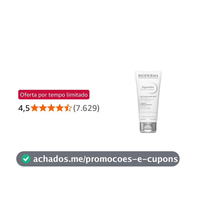BIODERMA Pigmentbio Creme Clareador Áreas Íntimas e Sensíveis, Axilas, Virilha 75ml