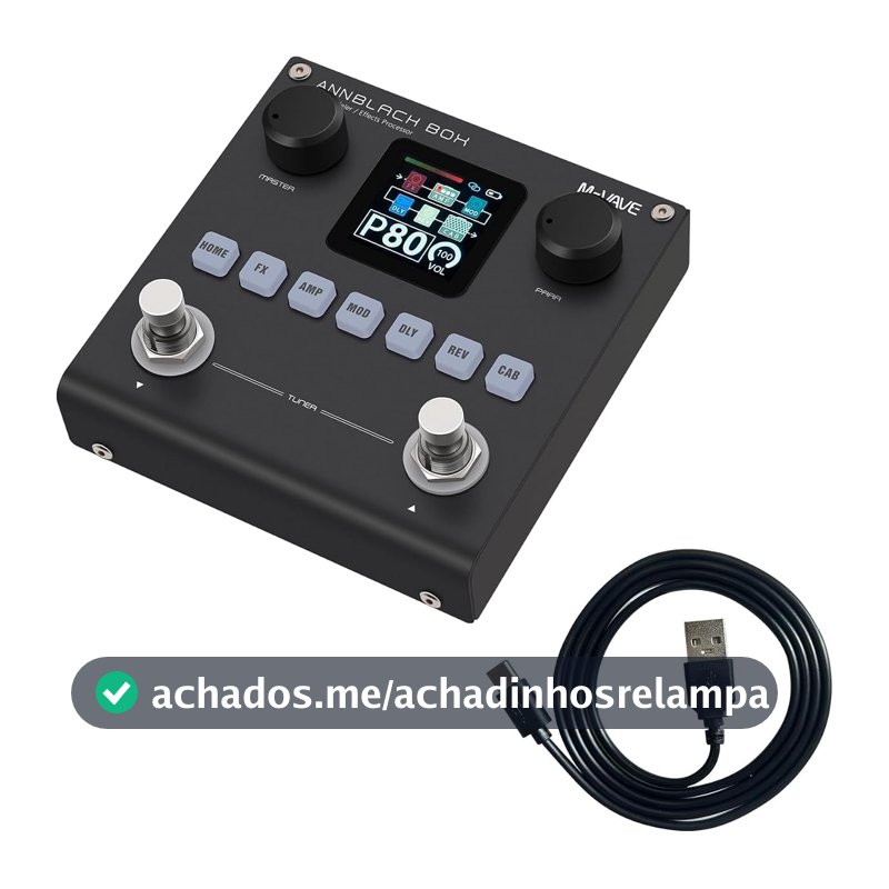 M-VAVE BLACKBOX Processador de Efeitos Multifuncional para Guitarra e Baixo com Modelagem AMP IR Cab Simulador 80 Presets Bluetooth USB Audio Interface para Músicos