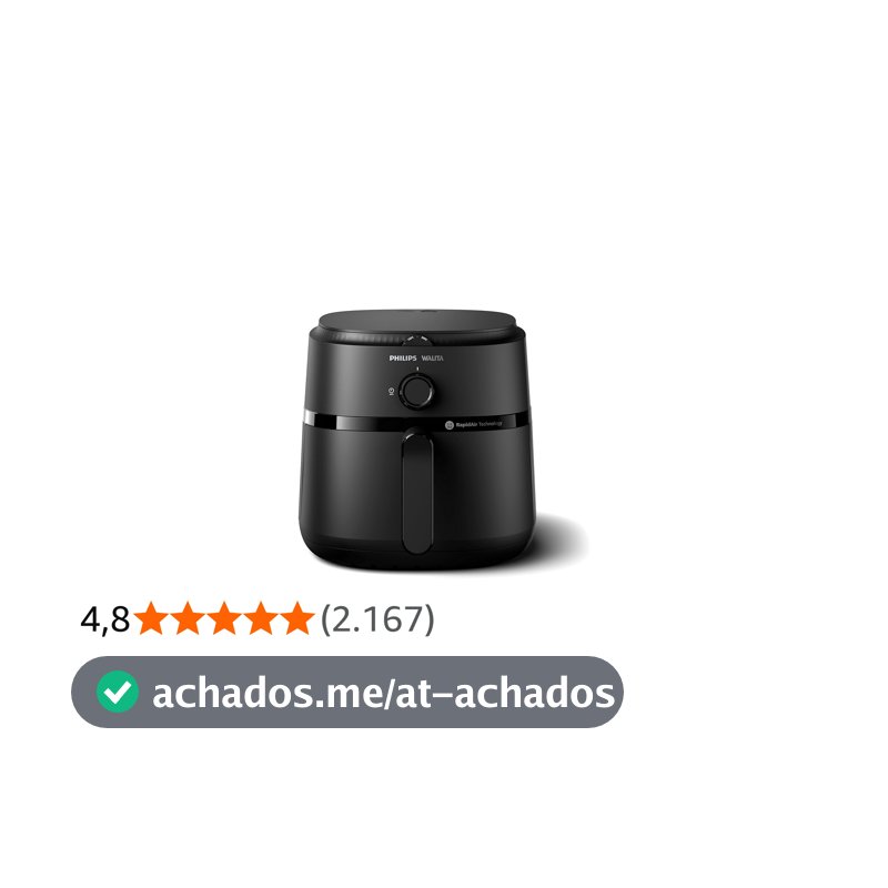 Philips Walita Fritadeira Airfryer Série 1000 XL 6,2L, Preta, 220V