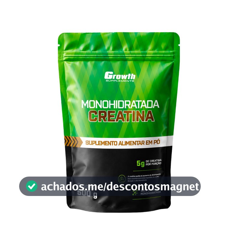 Growth Supplements - Creatina 500g Pouch Treino Musculação Dieta Alta Performance - Growth Supplements