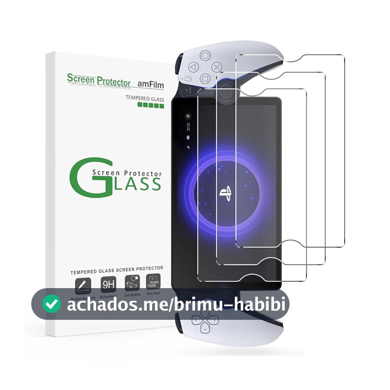 amFilm Pacote com 3 protetores de tela de vidro temperado para PlayStation Portal Remote Player 8 polegadas – PlayStation 5 com kit de fácil instalação, transparente Ultra HD, antiarranhões, antidigitais