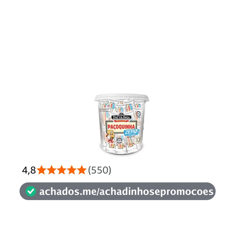 DaColônia Paçoquinha Zero Açúcar 18 g Pote 32 Unidades