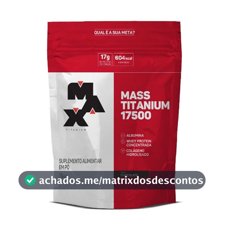 Hipercalórico Max Titanium Mass Titanium, Sabor Chocolate, 3kg