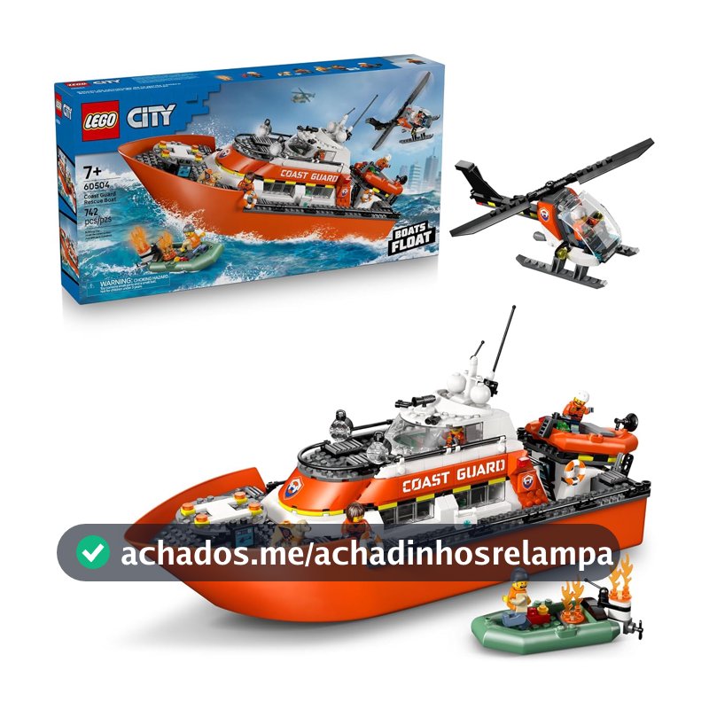 LEGO City Barco e Helicóptero de Resgate da Guarda Costeira, Conjunto 60504