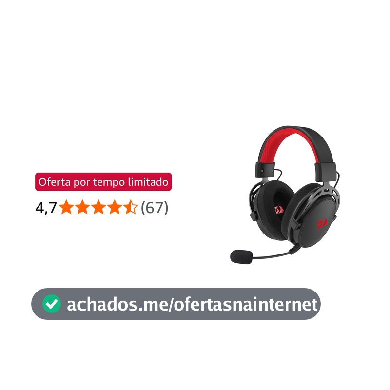 Headset Gamer Redragon Cragblade Pro Preto Sem Fio Bluetooth, USB 2.4GHz USB, 3.5mm Drivers 50mm Microfone Duplo 7.1 Surround Virtual PC, PS3, PS4, PS5, XBox One, Switch