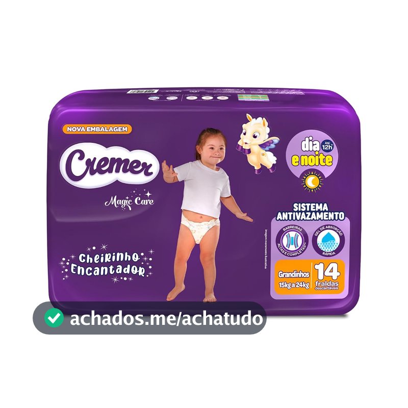 Fralda Cremer Jumbo Grandinhos 14 Unidades
