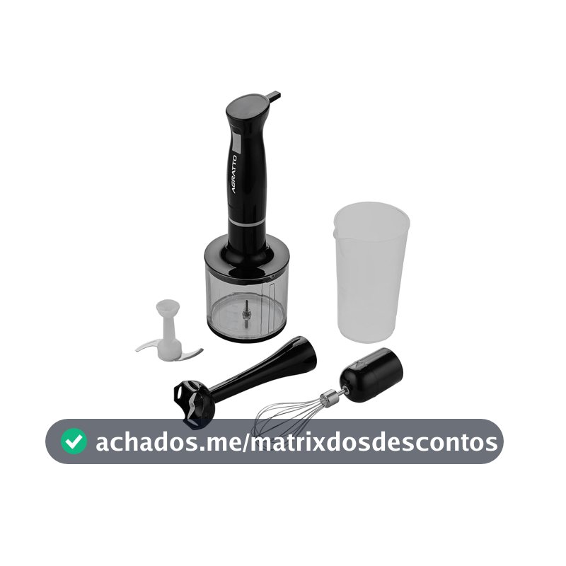 Mixer 3 em 1 Agratto AMIX01-01 Preto 700ml 127V