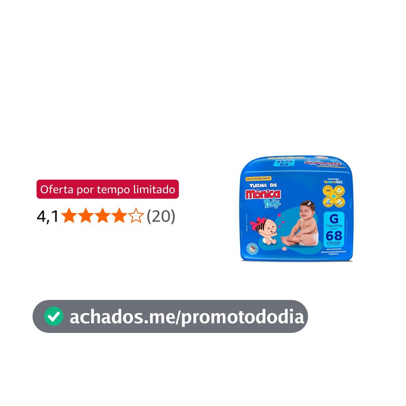 Fralda Turma da Monica Baby Giga G 68 Unidades