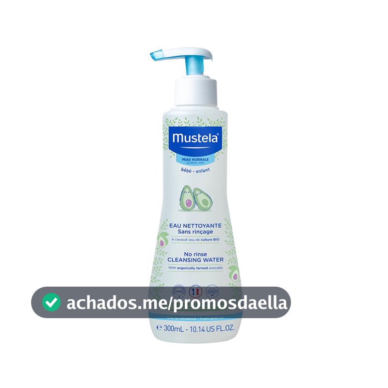 Mustela Água De Limpeza Sem Enxágue 300Ml - Água Micelar Infantil Rosto E Corpo Vegana Fórmula Biodegradável Com 98% De Ingredientes De Origem Natural