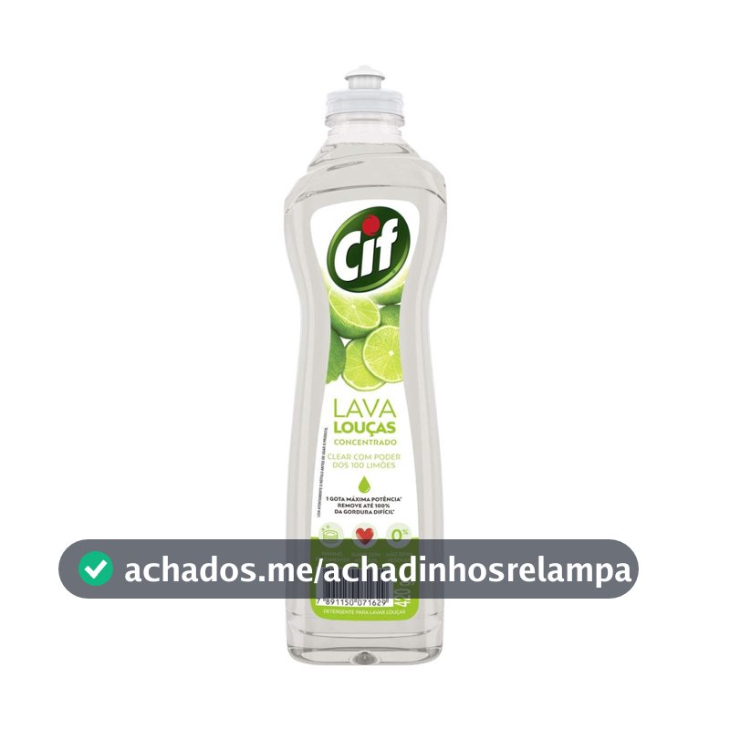 Detergente para Lava-Louças Líquido Concentrado Cif Clear, 420ml