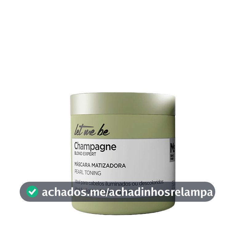 Máscara Let Me Be Champagne Pérola 500g - Tonaliza, Hidrata e Dá Brilho Aos Cabelos Loiros e Grisalhos - Tratamento Capilar