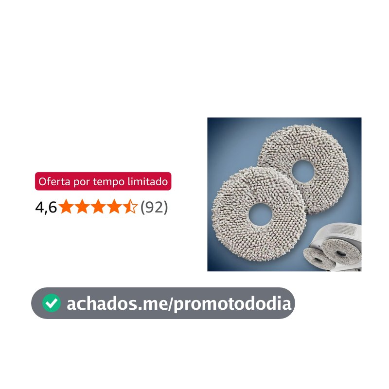 Kit 1 Par Mop de Microfibra Pano Esfregão, Compativel Com Robô Aspirador S40 PRO/ X10+/ X20+/ S10+/ S20+ (Plus) E X20 Max/ X20 Pro – DAZZELI