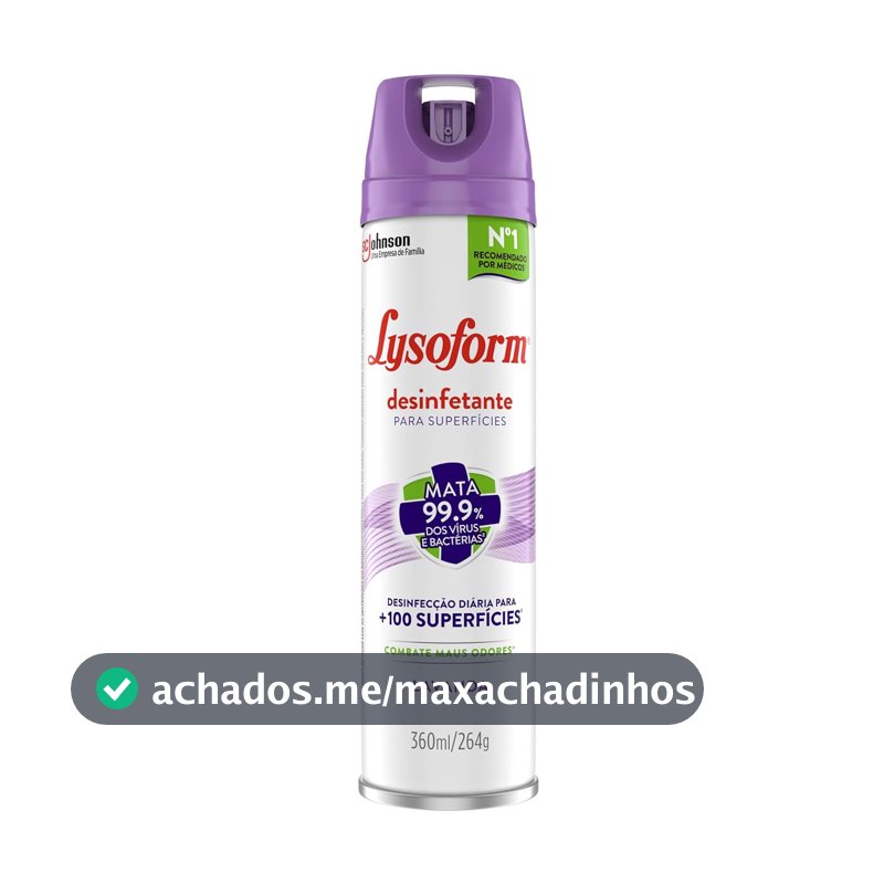 Lysoform Lavanda, Desinfetante Aerosol para Superfícies, 360ml