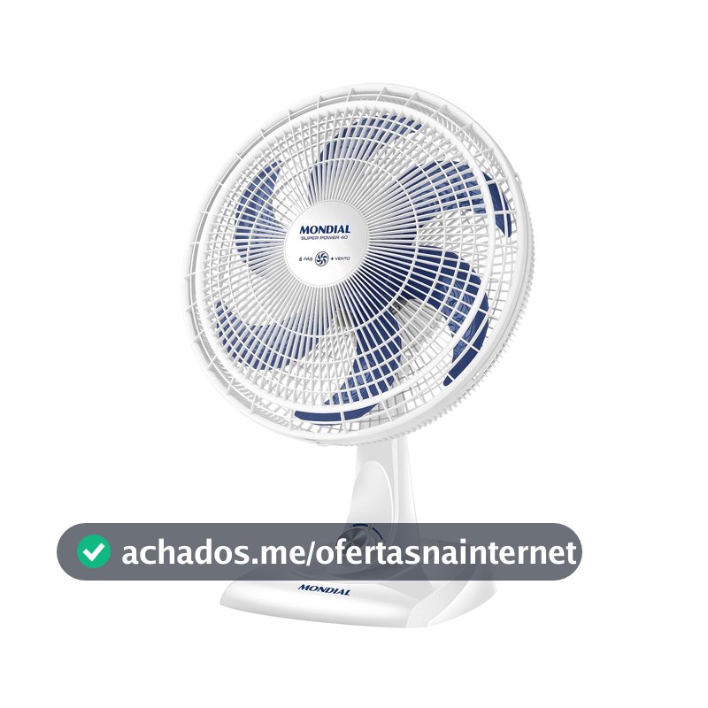 Ventilador de Mesa Mondial VSP-40-W Super Power 40CM Branco 110V