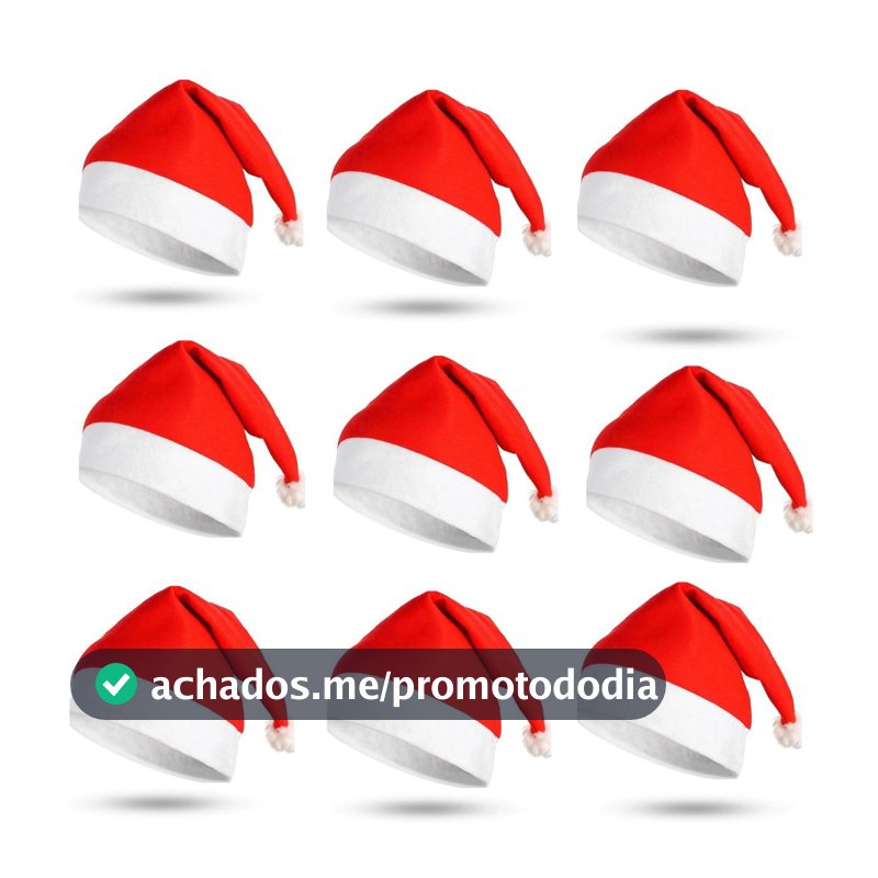 Kit 12 Gorro Natal Papai Noel Fantasia Chapeu Natalino Premium