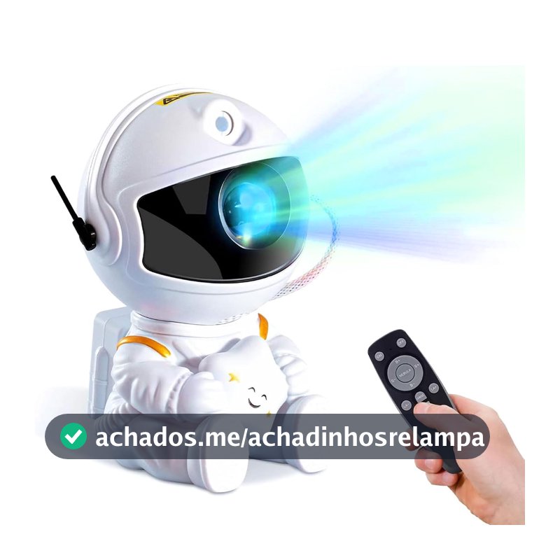 Projetor Astronauta com Estrelas e Lua Decoração Noturna Aconchegante Presente Criativo para Quarto Sala e Ambiente Luz de Projeção Decoração Noturna Projetor de LED Projeção Galáxias