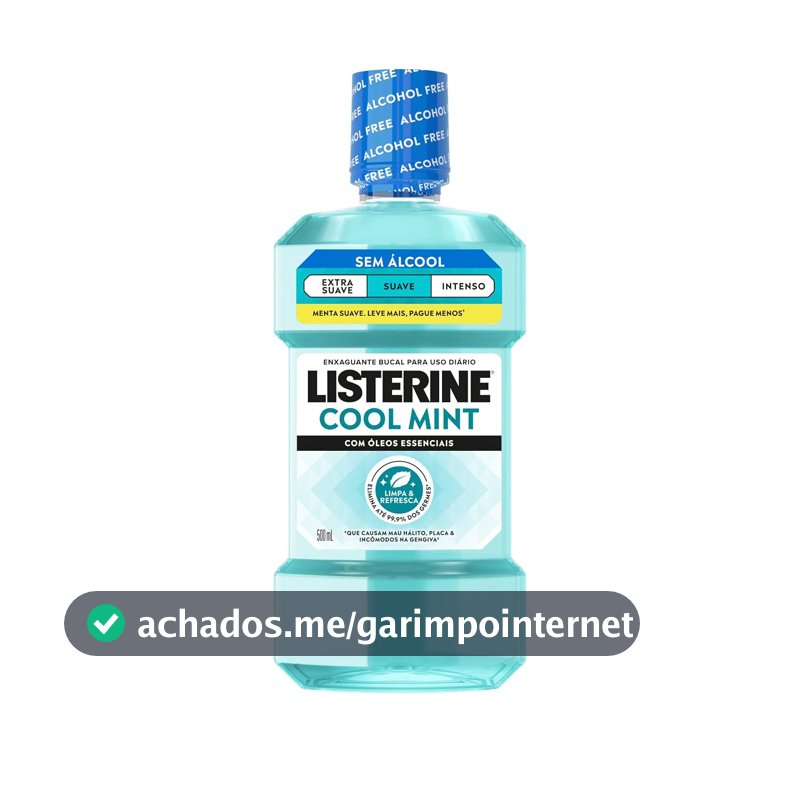 Enxaguante Bucal Listerine Cool Mint, Sem Álcool, 500ml