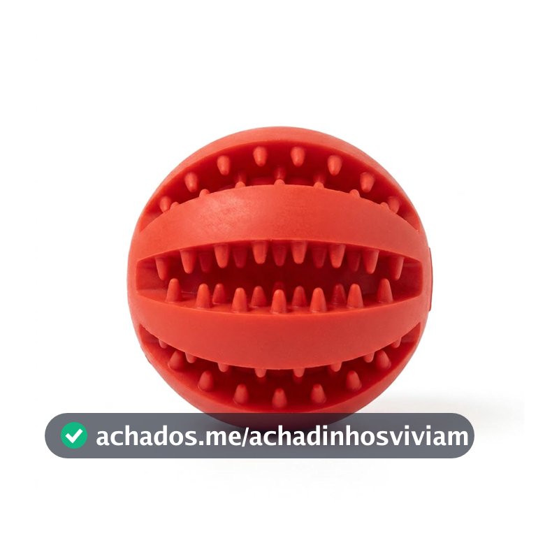 Bola Mordedor Porta Petisco para Cães 6cm Borracha TPR Limpeza Dental
