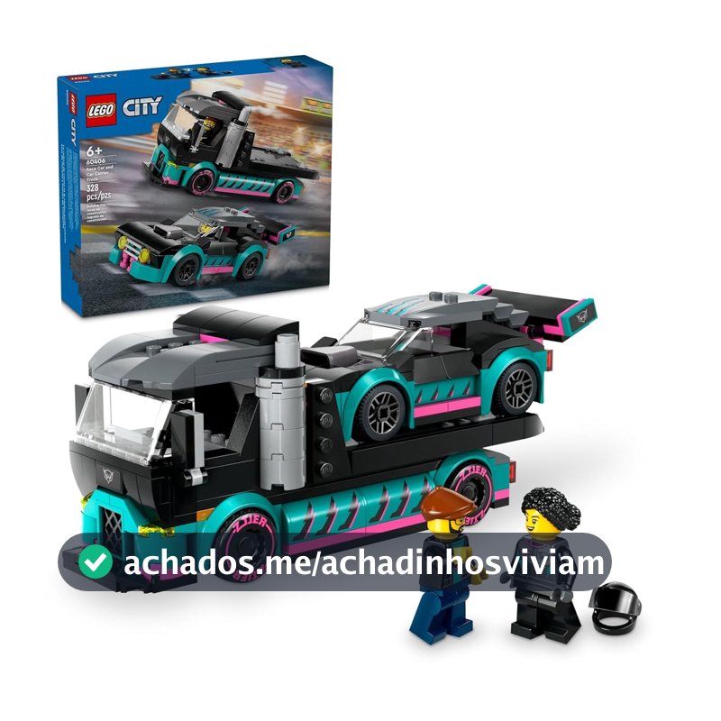 LEGO Set City Great Vehicles 60406 Carro de Corrida e Camião de Transporte 328 peças