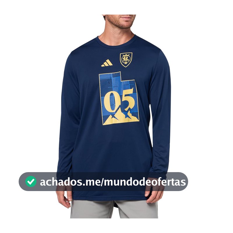adidas Camiseta masculina de manga comprida pré-jogo Real Salt Lake