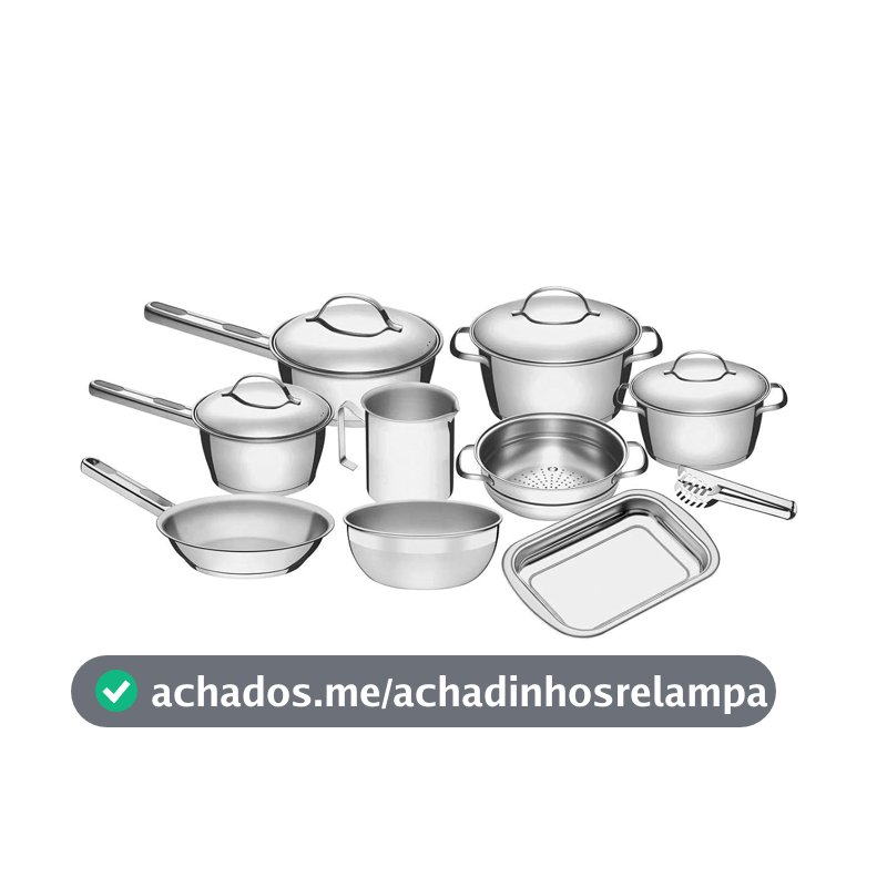 Conjunto de Panelas 10 Peças Allegra em Aço Inox - Tramontina
