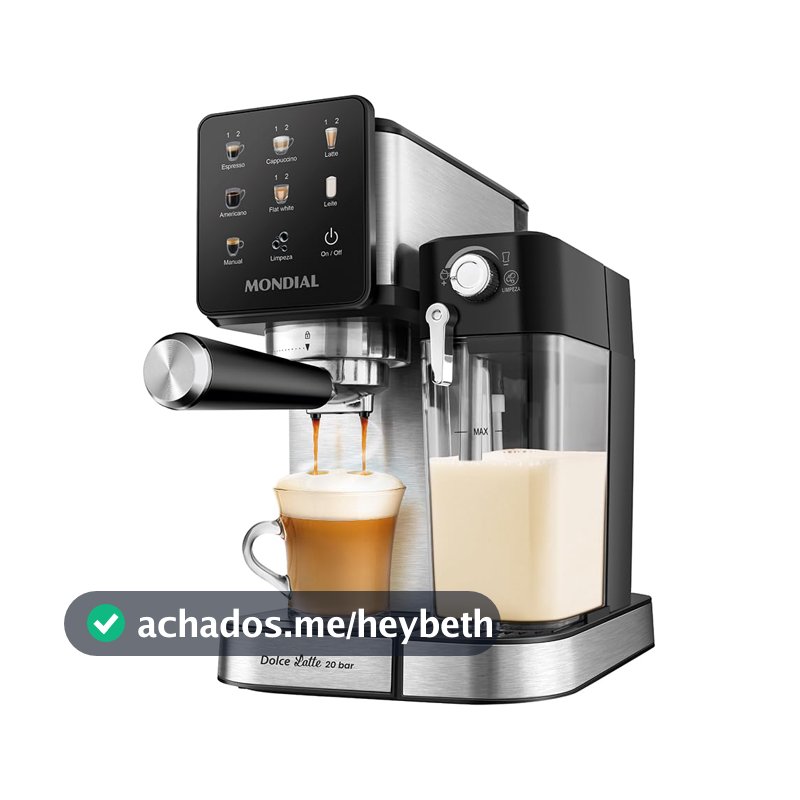 MONDIAL, Cafeteira Espresso Automática Dolce Latte 20 bar, Preto/Inox 1250W, 220V - CCL-01