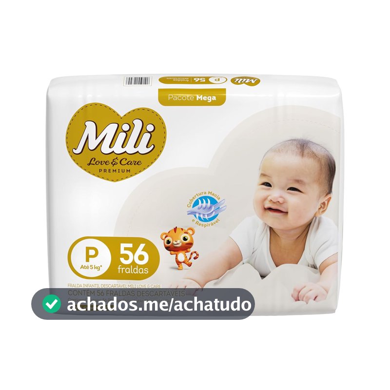 Mili Fralda Love&Care Mega P - 56 Unidades