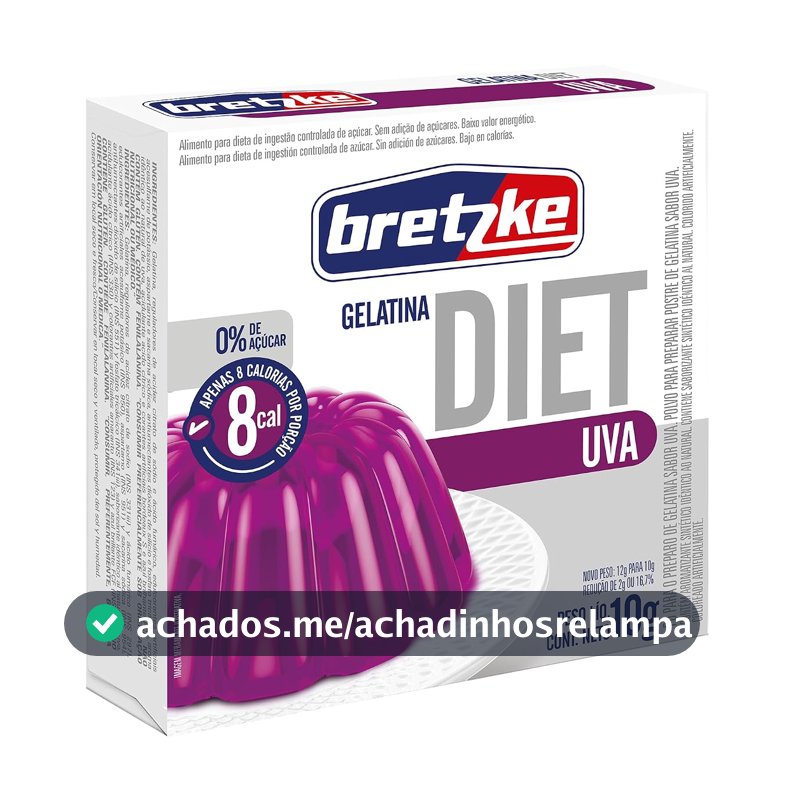 Bretzke – Gelatina Diet em Pó Sabor Uva 10g