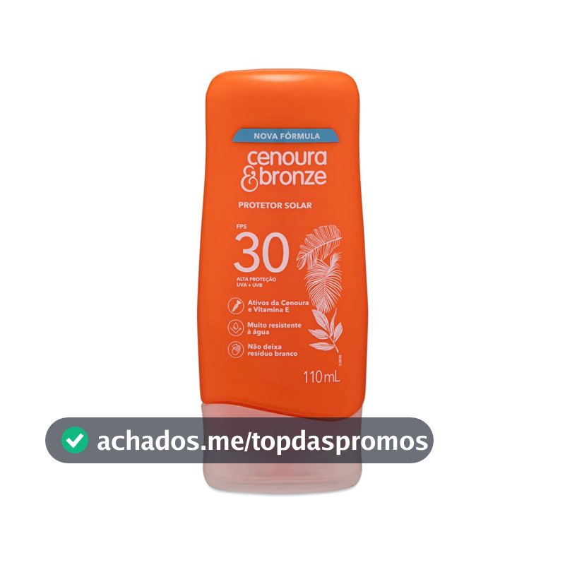 Protetor Solar FPS 30 Cenoura & Bronze 110ml